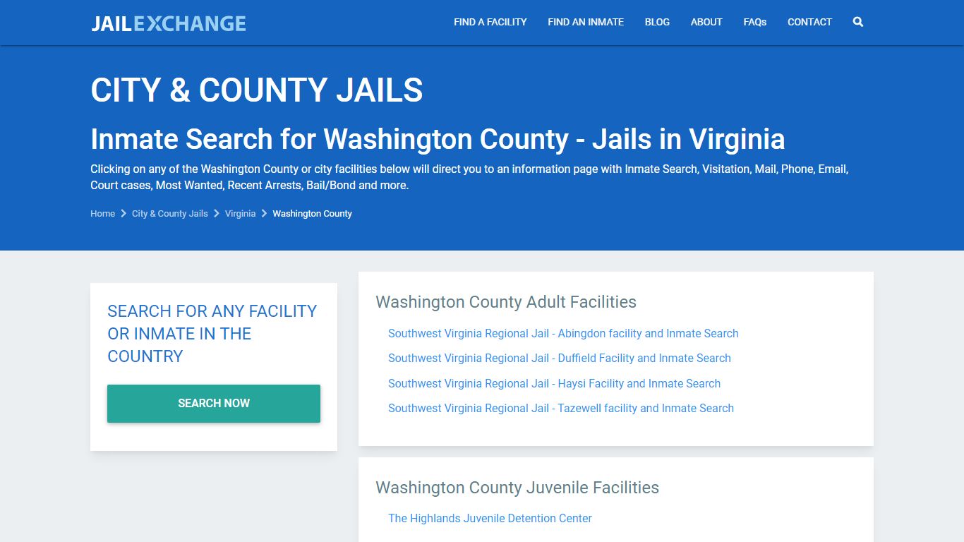 Abingdon Regional Jail - Washington Visitation | Mail ...